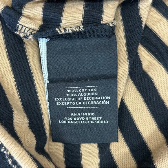 HUF Worldwide Black And Tan Striped Long Sleeve T Size Small - Picture 5 of 8